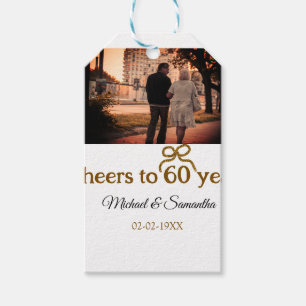 Etiqueta Para Presente arco ouro aplaude casamento de 60 anos