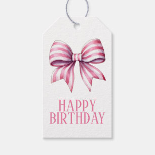 Etiqueta Para Presente Arco Personalizado de Aquarela Rosa e Branco