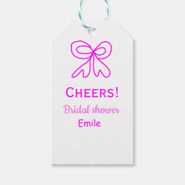 Etiqueta Para Presente Arco púrpura rosa para chá de panela com nome 