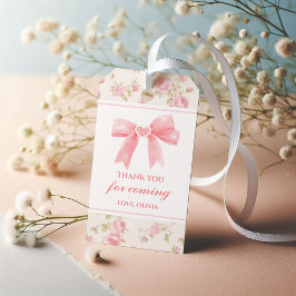 Etiqueta Para Presente Arco Rosa e Rosas Coquette de aniversário