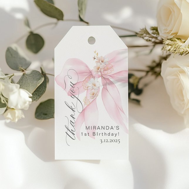 Etiqueta Para Presente Arco rosa Festa de aniversário (Criador carregado)