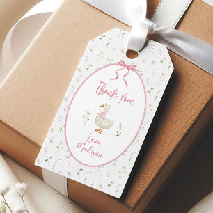 Etiqueta Para Presente Arco Rosa-Rosa-Rosa-bobo-ganso- Aniversário