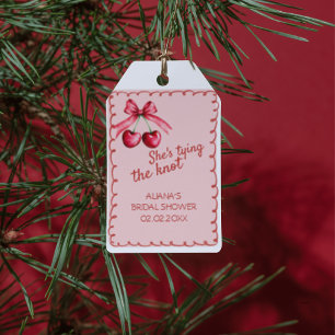Etiqueta Para Presente Arco Rosa Vermelho Ela está se casando Chá de Noiv