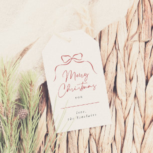 Etiqueta Para Presente Arco Whimsic Merry Christmas Family Name Elegant