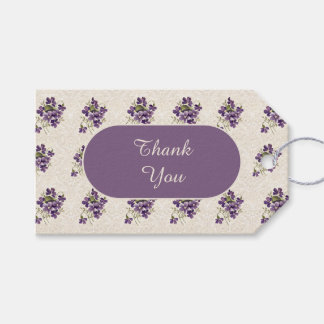Etiqueta Para Presente Art Nouveau Violet Floral Pattern