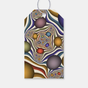 Etiqueta Para Presente Arte abstrata fractal moderna colorida voando alto