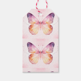 Etiqueta Para Presente Arte de Borboleta em Aquarela