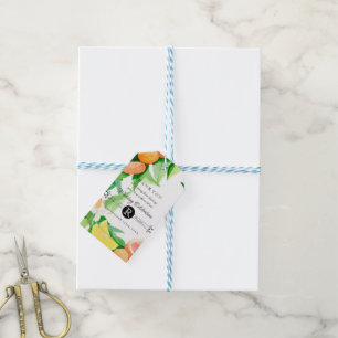 Etiqueta Para Presente Arte de Casamento Externo de Frutas de Citros