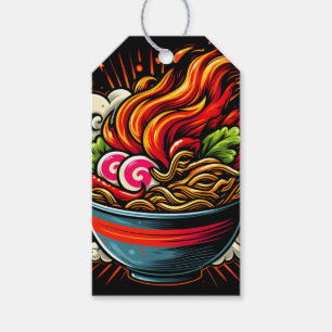 Etiqueta Para Presente Arte de Rua de Ramen Japonês Apimentado