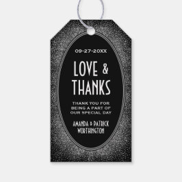 Etiqueta Para Presente Arte Deco Casamento de Prata Negra Obrigado Etique