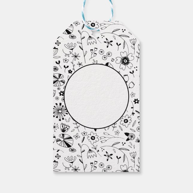 Etiqueta Para Presente Arte Floral de Flores Selvagens (Verso)