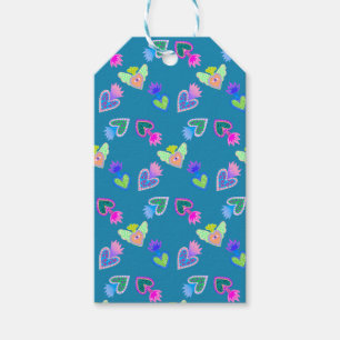 Etiqueta Para Presente Arte Folclórica de Corações Sagrados