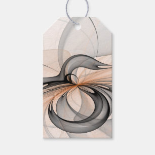 Etiqueta Para Presente Arte Fractal Moderno Abstrato Antracite Cinza Sien