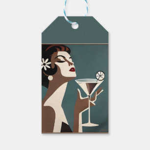 Etiqueta Para Presente Arte Moderno de Meados do Século A Diva do Martini