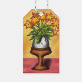 Etiqueta Para Presente arte ovo de páscoa como vaso com flores na mesa