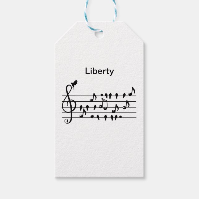 Etiqueta Para Presente Arte Personalizada de Sabiá comClave de Sol (Frente)