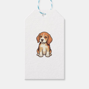 Etiqueta Para Presente Arte Vetorial de Cachorrinho Beagle com Gravura An