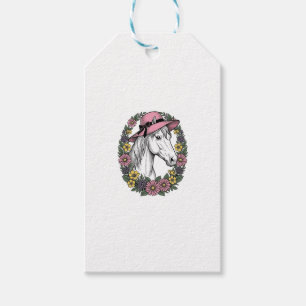 Etiqueta Para Presente Arte Vetorial de Design de Retrato de Cavalo Flora