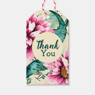 Etiqueta Para Presente Artes personalizadas de aquarela de flores Vintage
