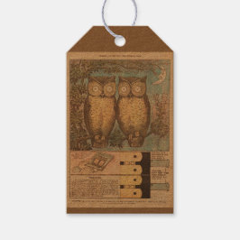 Etiqueta Para Presente Artesanato de queda bonitinho da coruja Vintage