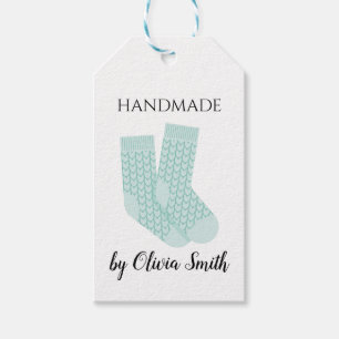 Etiqueta Para Presente Artesanato de tricô artesanal Meias azuis