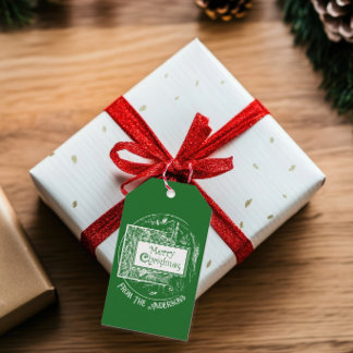 Etiqueta Para Presente Artsy Vintage Retro Feliz Natal Personalizado