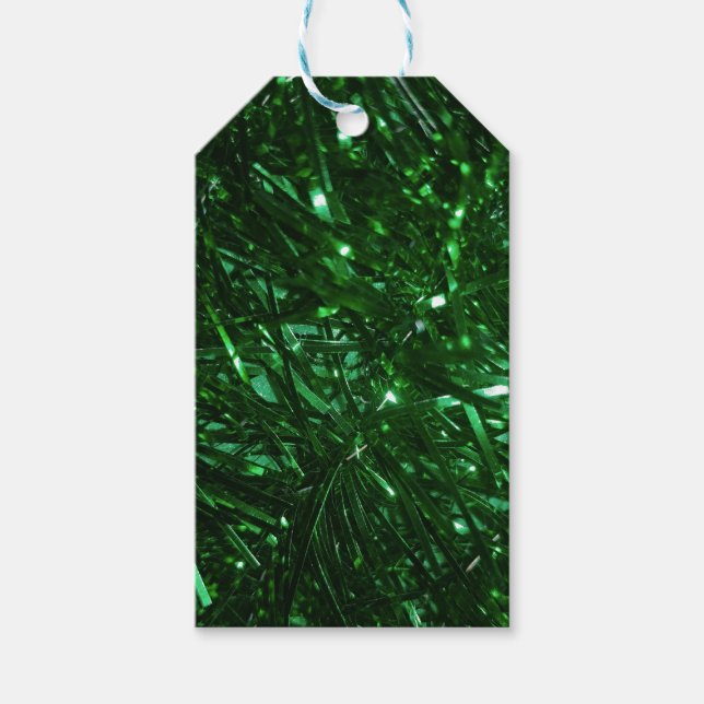 Etiqueta Para Presente árvore brilhante verde-brilhante de natal (Frente)