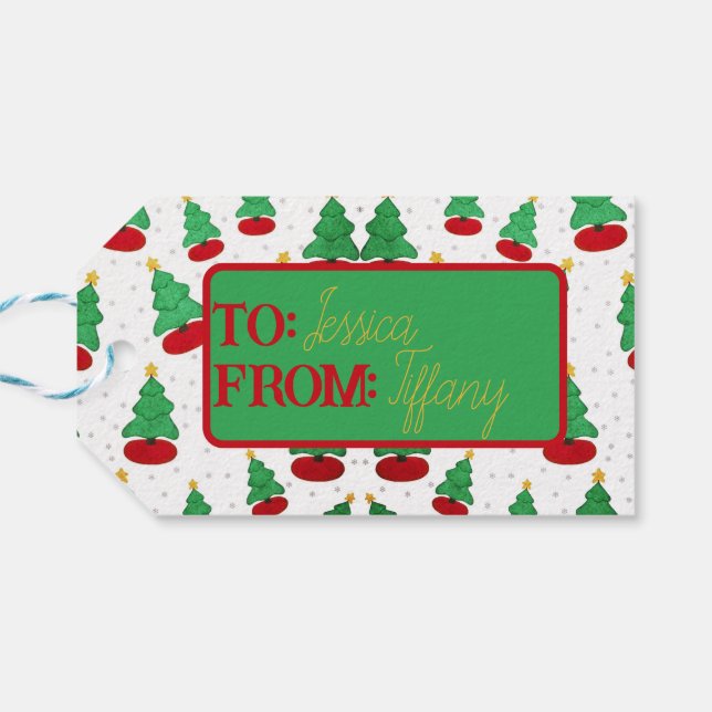 Etiqueta Para Presente Árvore de Natal (Verso Horizontal)