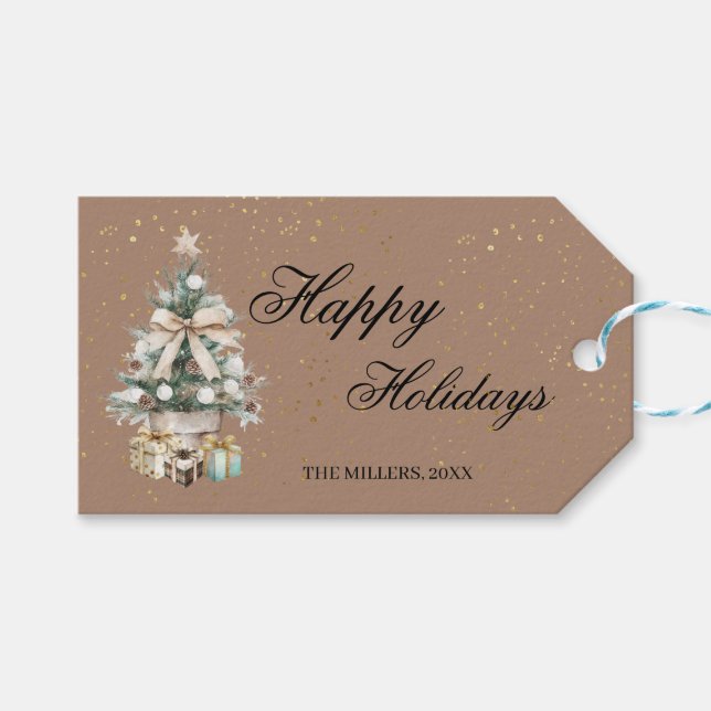 Etiqueta Para Presente Árvore de Natal  (Frente (horizontal))