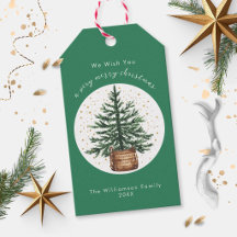 Árvore de Natal com Aquarela Moderna Minimalista S