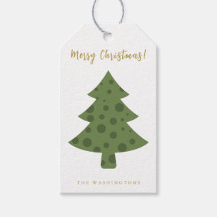 Etiqueta Para Presente Árvore de Natal com Caligrafia Divertida Moderna