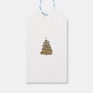 Etiqueta Para Presente Árvore de Natal com filhotes - Pug Lovers Owner