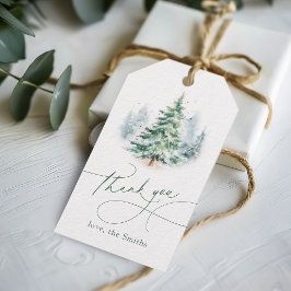 Etiqueta Para Presente Árvore de Natal com Rotulo de Agradecimento em Esc