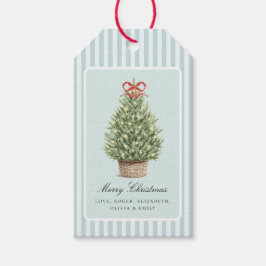 Etiqueta Para Presente Árvore de Natal Costeira Préppy Personalizada