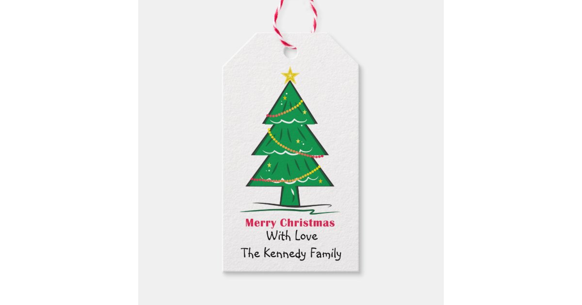 Etiqueta Para Presente Árvore De Natal De Amor Preto E Branco |  