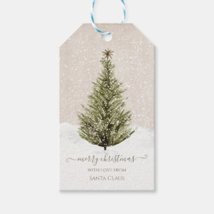Etiqueta Para Presente Árvore de Natal de Boho Simples Moderno