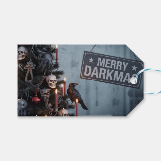Etiqueta Para Presente Árvore de Natal de terror "Merry Darkmas" gótica