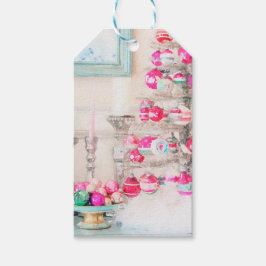 Etiqueta Para Presente Árvore de Natal do Ornament de Watercolor Vintage