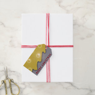 Etiqueta Para Presente Árvore de Natal do Ouro gráfico qualquer texto