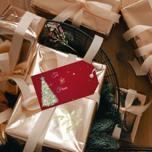 Etiqueta Para Presente Árvore de Natal do Wcolor Green
