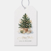 Árvore de Natal em Aquarela sem Foto Elegante
