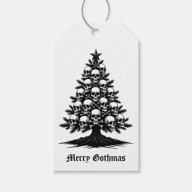 Etiqueta Para Presente Árvore de Natal Gótica II (Frente)