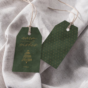 Etiqueta Para Presente Árvore de Natal • Moderno Veludo Verde Empoeirado
