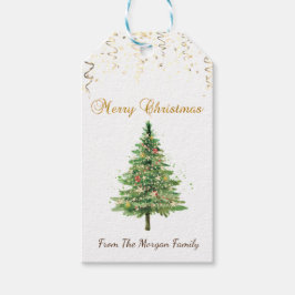 Etiqueta Para Presente Árvore de Natal Pinheiro Chic, Confetes