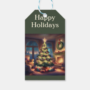 Etiqueta Para Presente Árvore de Natal quente