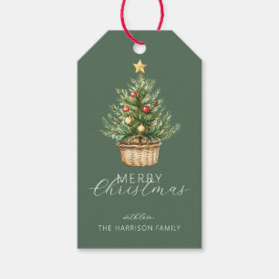 Etiqueta Para Presente Árvore de Natal Rústica Foto Personalizada