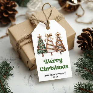 Etiqueta Para Presente Árvore de Natal rústica presente personalizado aqu