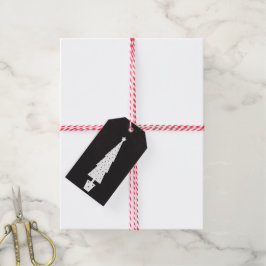 Etiqueta Para Presente Árvore de Natal Textura de Lousa Falsa