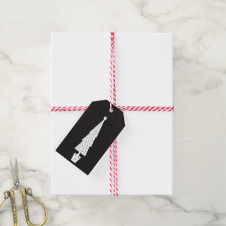 Etiqueta Para Presente Árvore de Natal Textura de Lousa Falsa