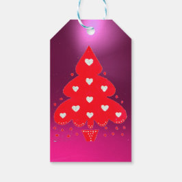 Etiqueta Para Presente ÁRVORE DE NATAL VERMELHA FESTA DE FÉRIAS purple